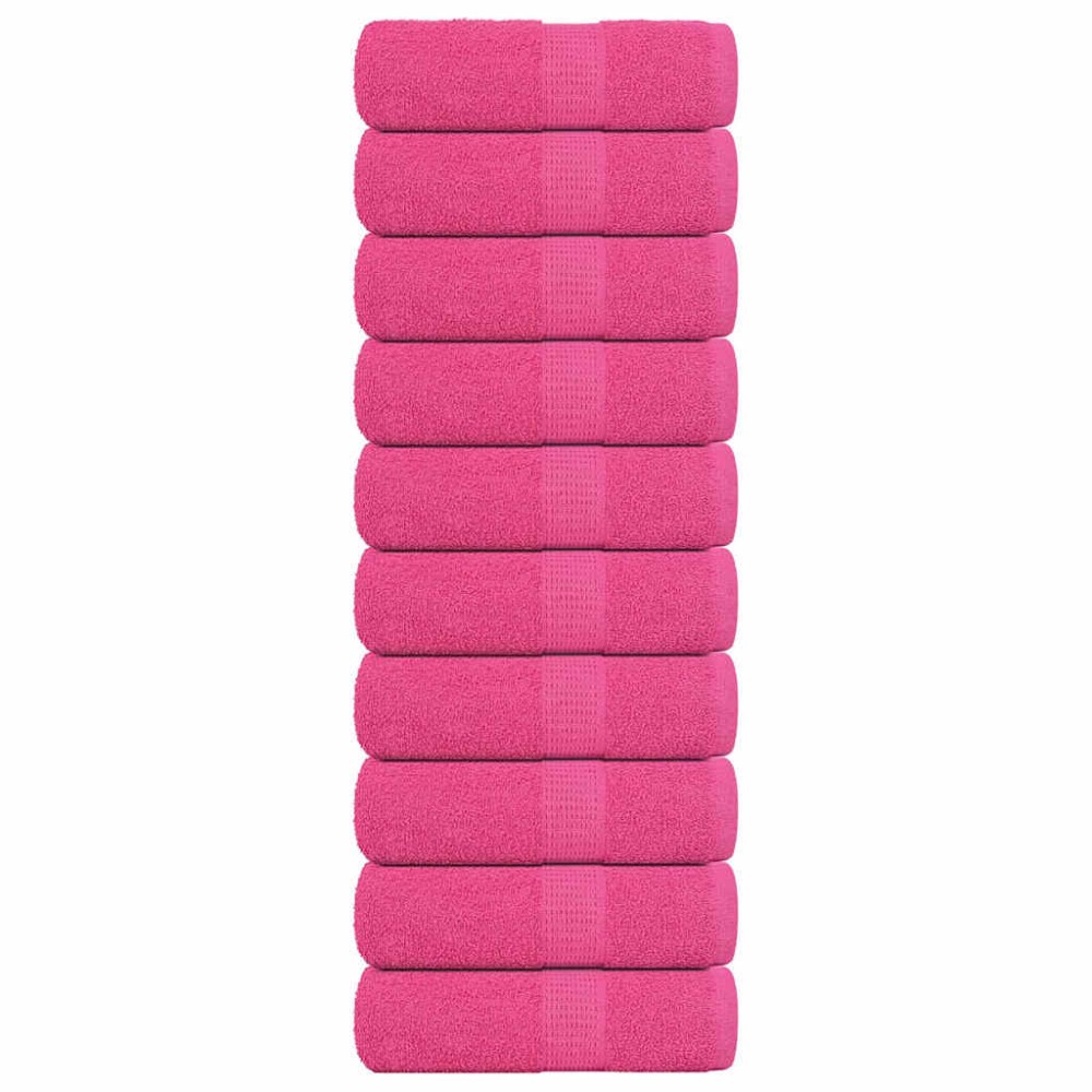 vidaXL Prosoape de baie 10 buc., FROGN, roz, 30x30 cm, 100% bumbac