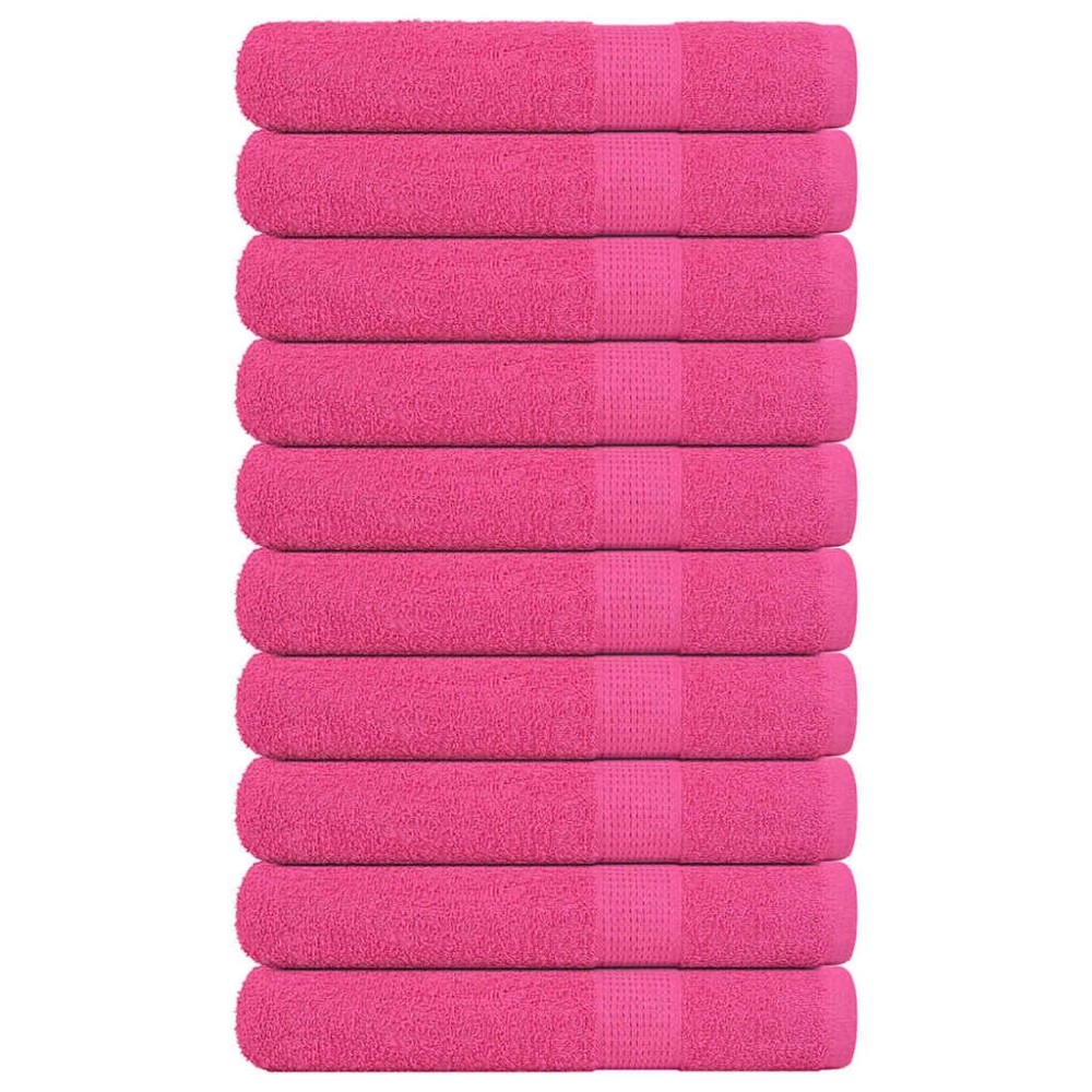 vidaXL Prosoape 10 buc roz 100x200 cm 360 g/m² 100% bumbac
