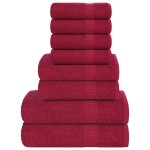 vidaXL Set prosoape 8 piese Bordeaux 360 g/m² 100% bumbac vidaXL Set prosoape 8 piese Bordeaux 360 g/m² 100% bumbac