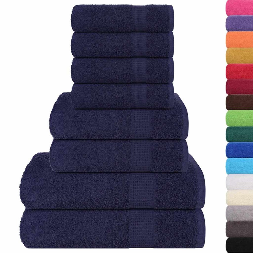 vidaXL Set prosoape 8 piese Bleumarin 360 g/m² 100% bumbac