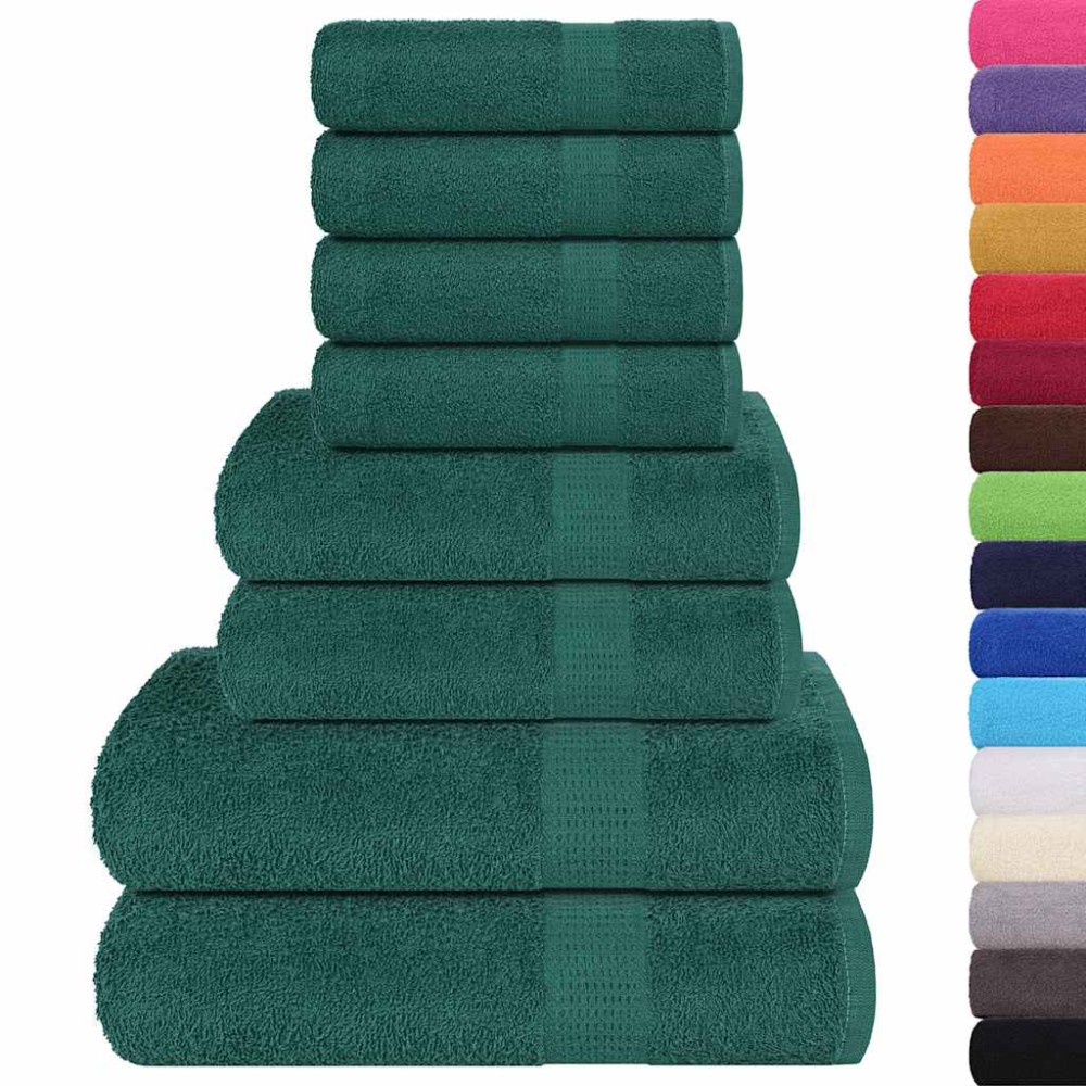 vidaXL Set prosoape 8 piese verde 360 g/m² 100% bumbac