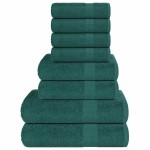 vidaXL Set prosoape 8 piese verde 360 g/m² 100% bumbac vidaXL Set prosoape 8 piese verde 360 g/m² 100% bumbac