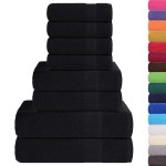 vidaXL Set prosoape 8 buc Negru 360 g/m² 100% bumbac vidaXL Set prosoape 8 buc Negru 360 g/m² 100% bumbac