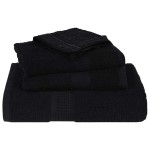 vidaXL Set prosoape 8 buc Negru 360 g/m² 100% bumbac vidaXL Set prosoape 8 buc Negru 360 g/m² 100% bumbac