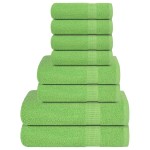vidaXL Set prosoape FROGN 8 piese, verde măr, 360 g/m²
