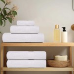 vidaXL Set prosoape 6 piese alb 360 g/m² 100% bumbac vidaXL Set prosoape 6 piese alb 360 g/m² 100% bumbac
