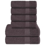 vidaXL Set prosoape 6 piese Antracit 360 g/m² 100% bumbac vidaXL Set prosoape 6 piese Antracit 360 g/m² 100% bumbac