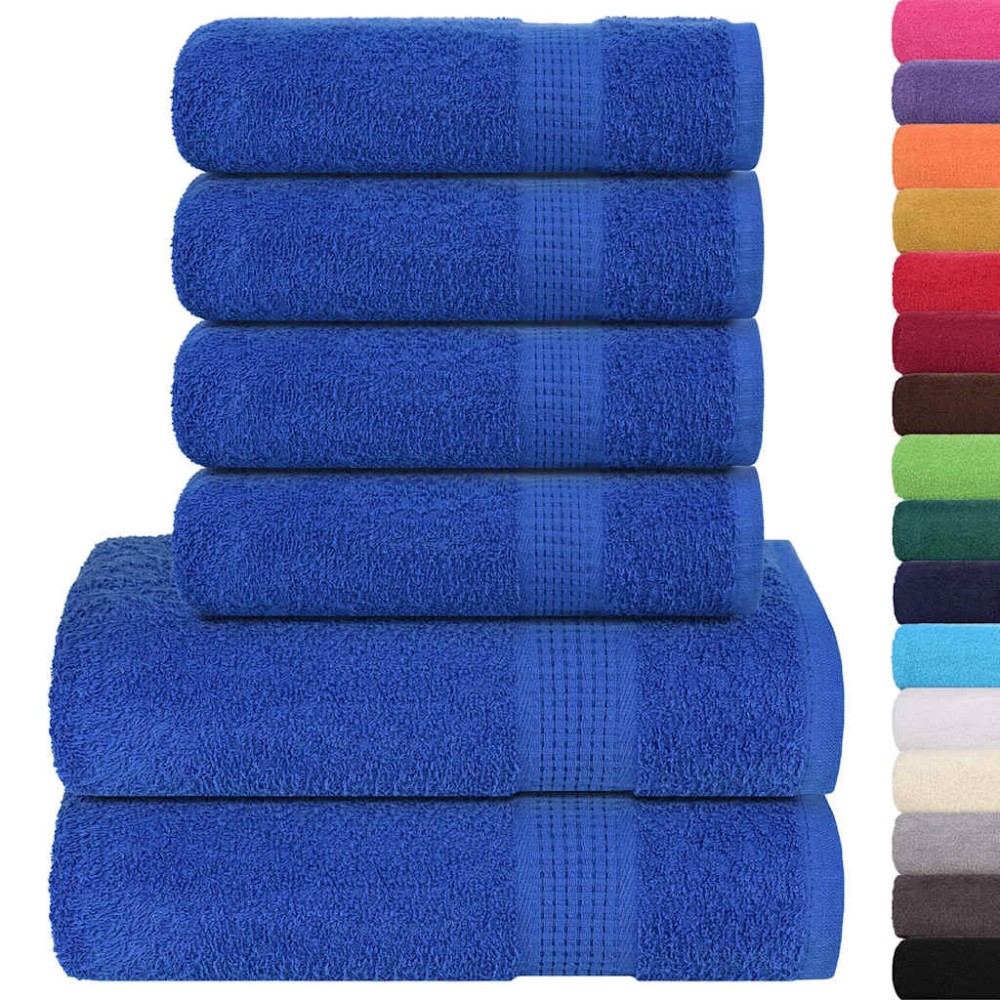 vidaXL Set prosoape 6 buc Albastru 360 g/m² 100% bumbac