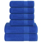 vidaXL Set prosoape 6 buc Albastru 360 g/m² 100% bumbac vidaXL Set prosoape 6 buc Albastru 360 g/m² 100% bumbac