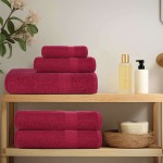 vidaXL Set prosoape 6 piese Bordeaux 360 g/m² 100% bumbac vidaXL Set prosoape 6 piese Bordeaux 360 g/m² 100% bumbac