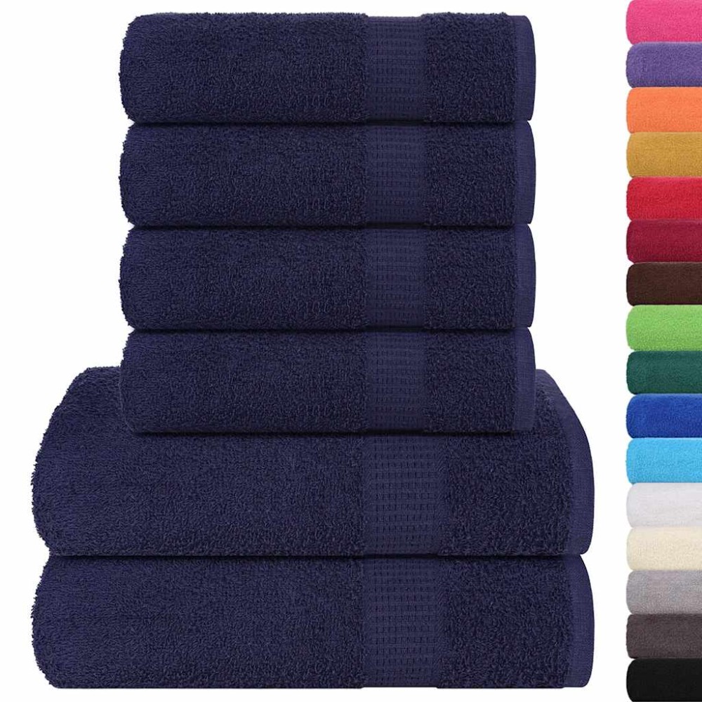 vidaXL Set prosoape 6 piese Bleumarin 360 g/m² 100% bumbac