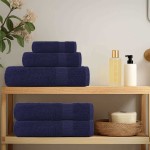 vidaXL Set prosoape 6 piese Bleumarin 360 g/m² 100% bumbac vidaXL Set prosoape 6 piese Bleumarin 360 g/m² 100% bumbac