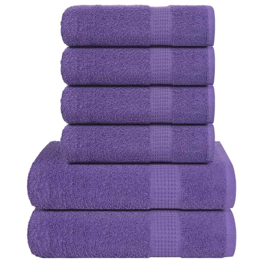 vidaXL Set prosoape FROGN 6 piese, violet, 360 g/m²