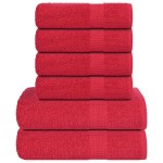 vidaXL Set prosoape 6 piese rosu 360 g/m² 100% bumbac vidaXL Set prosoape 6 piese rosu 360 g/m² 100% bumbac
