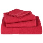 vidaXL Set prosoape 6 piese rosu 360 g/m² 100% bumbac vidaXL Set prosoape 6 piese rosu 360 g/m² 100% bumbac