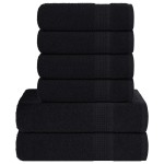 vidaXL Set prosoape 8 buc Negru 360 g/m² 100% bumbac vidaXL Set prosoape 8 buc Negru 360 g/m² 100% bumbac