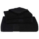 vidaXL Set prosoape 8 buc Negru 360 g/m² 100% bumbac vidaXL Set prosoape 8 buc Negru 360 g/m² 100% bumbac