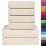 vidaXL Set prosoape 8 piese cremă 360 g/m² 100% bumbac vidaXL Set prosoape 8 piese cremă 360 g/m² 100% bumbac