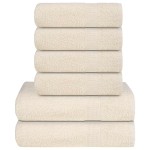 vidaXL Set prosoape 8 piese cremă 360 g/m² 100% bumbac vidaXL Set prosoape 8 piese cremă 360 g/m² 100% bumbac