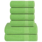 vidaXL Set prosoape FROGN 6 piese, verde măr, 360 g/m²