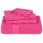 vidaXL Set prosoape 6 piese roz 360 g/m² 100% bumbac vidaXL Set prosoape 6 piese roz 360 g/m² 100% bumbac
