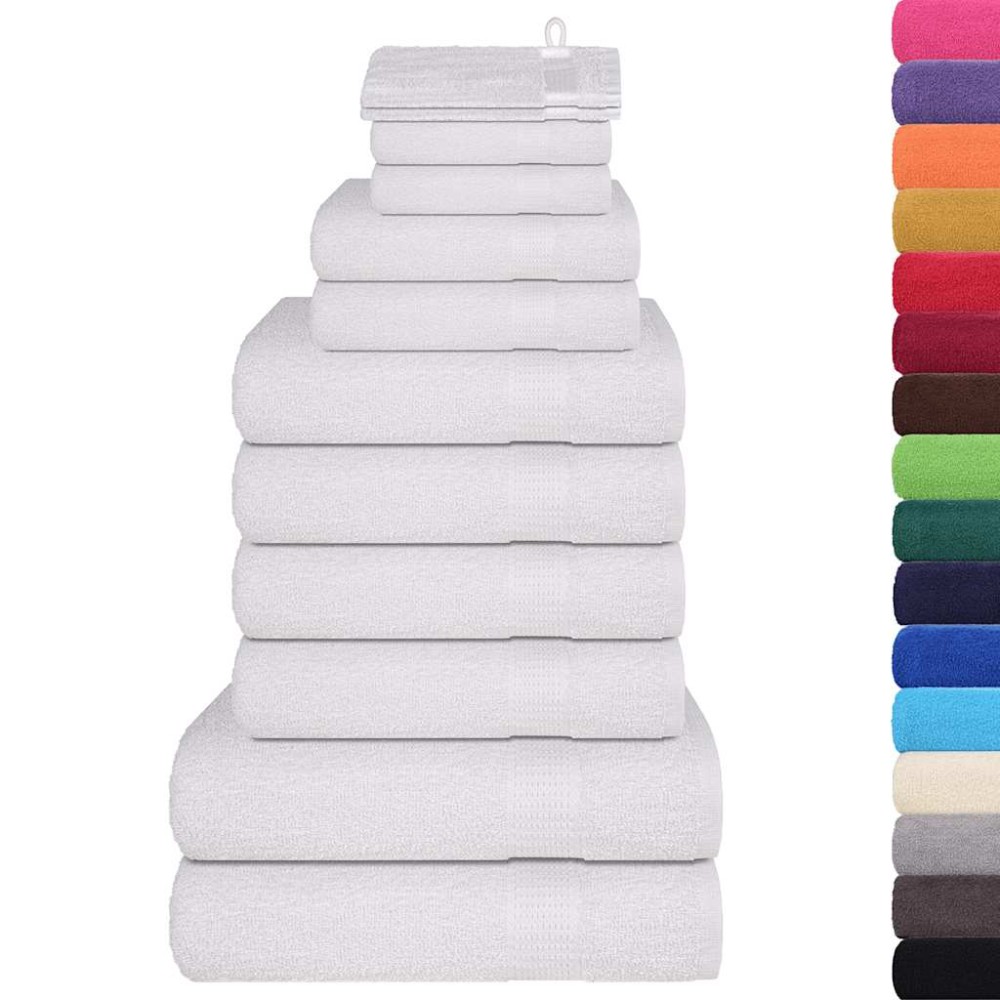 vidaXL Set prosoape 12 piese alb 360 g/m² 100% bumbac