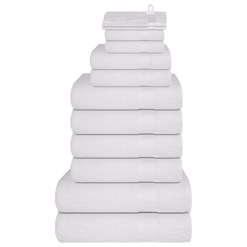 vidaXL Set prosoape 12 piese alb 360 g/m² 100% bumbac