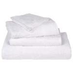 vidaXL Set prosoape 12 piese alb 360 g/m² 100% bumbac vidaXL Set prosoape 12 piese alb 360 g/m² 100% bumbac