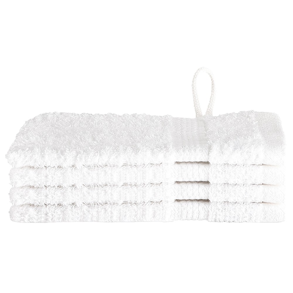 vidaXL Prosoape de baie 4 pcs Alb 15 x 21 cm Bumbac