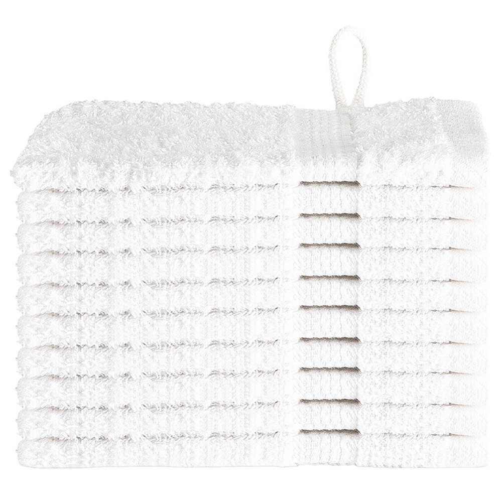 vidaXL Prosoape de baie 10 pcs Alb 15 x 21 cm Bumbac