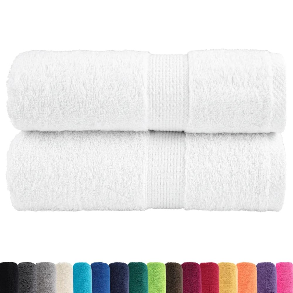 vidaXL Prosoape de baie premium SOLUND, 2 buc., albe, 30 x 30 cm, 600 g/m²