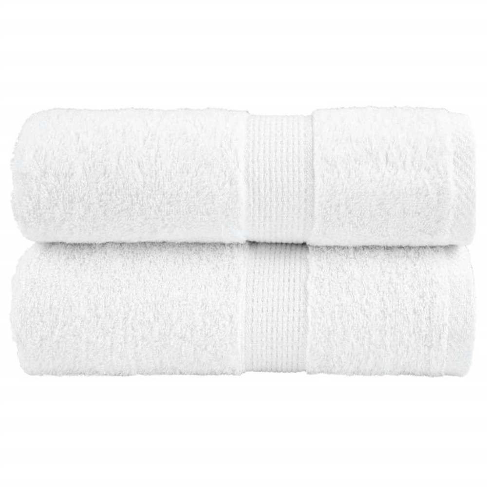 vidaXL Prosoape de baie premium SOLUND, 2 buc., albe, 30 x 30 cm, 600 g/m²
