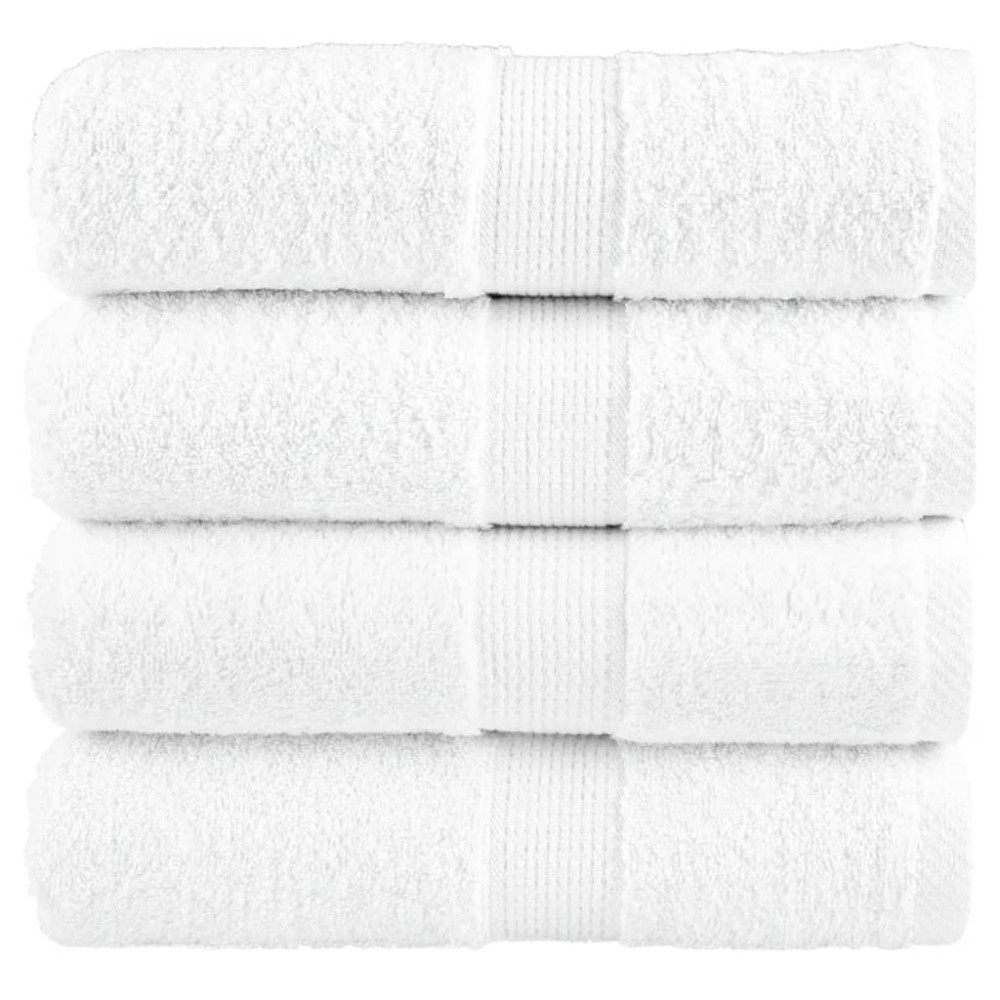 vidaXL Prosoape de baie premium SOLUND, 4 buc., albe, 30 x 30 cm, 600 g/m²