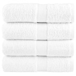 vidaXL Prosoape de baie premium SOLUND, 4 buc., albe, 30 x 30 cm, 600 g/m² vidaXL Prosoape de baie premium SOLUND, 4 buc., albe, 30 x 30 cm, 600 g/m²