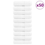 vidaXL Prosoape de baie premium SOLUND, 50 buc., albe, 30 x 30 cm, 600 g/m² vidaXL Prosoape de baie premium SOLUND, 50 buc., albe, 30 x 30 cm, 600 g/m²