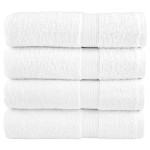 vidaXL Prosoape de mâini premium SOLUND 4 buc alb 50x100cm 600gsm