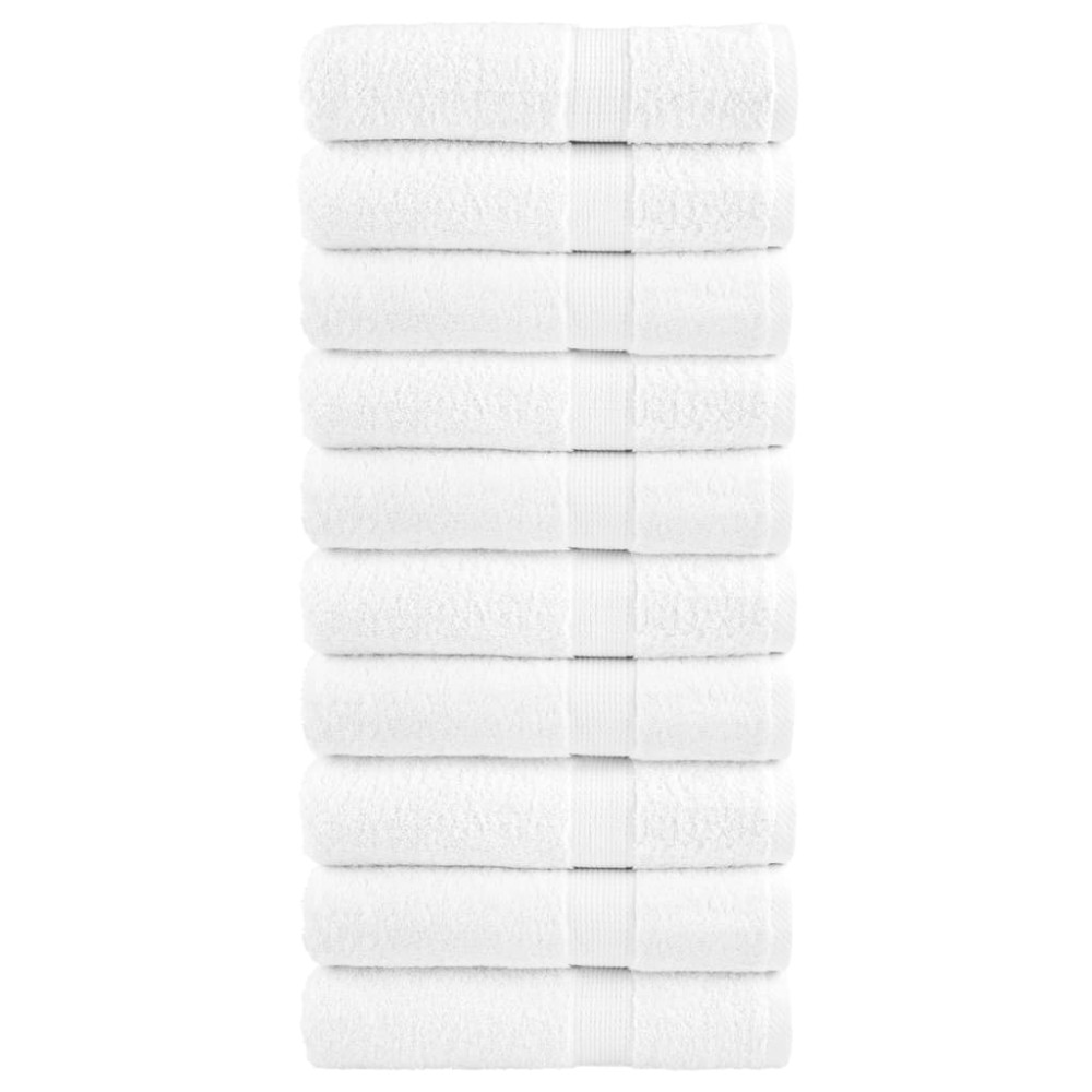 vidaXL Prosoape mâini premium SOLUND 10 buc alb 50x100cm 600gsm