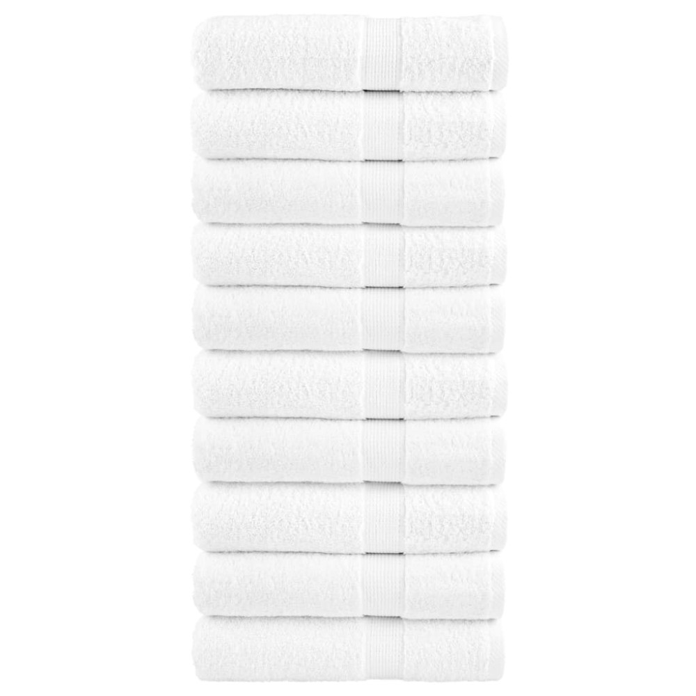 vidaXL Prosoape de duș premium SOLUND 10 buc alb 70x140cm 600 gsm