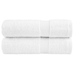 vidaXL Prosoape de baie premium SOLUND 2 buc alb 100x150cm 600gsm vidaXL Prosoape de baie premium SOLUND 2 buc alb 100x150cm 600gsm