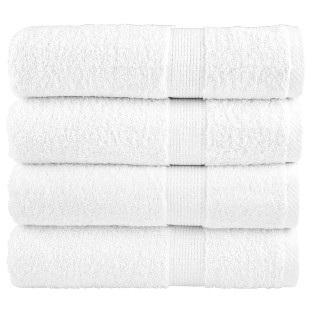 vidaXL Prosoape de baie premium SOLUND 4 buc alb 100x150cm 600gsm