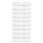 vidaXL Prosoape baie premium SOLUND 10 buc alb 100x150cm 600gsm