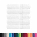 vidaXL Prosoape de baie premium SOLUND 25buc alb 100x150cm 600gsm vidaXL Prosoape de baie premium SOLUND 25buc alb 100x150cm 600gsm