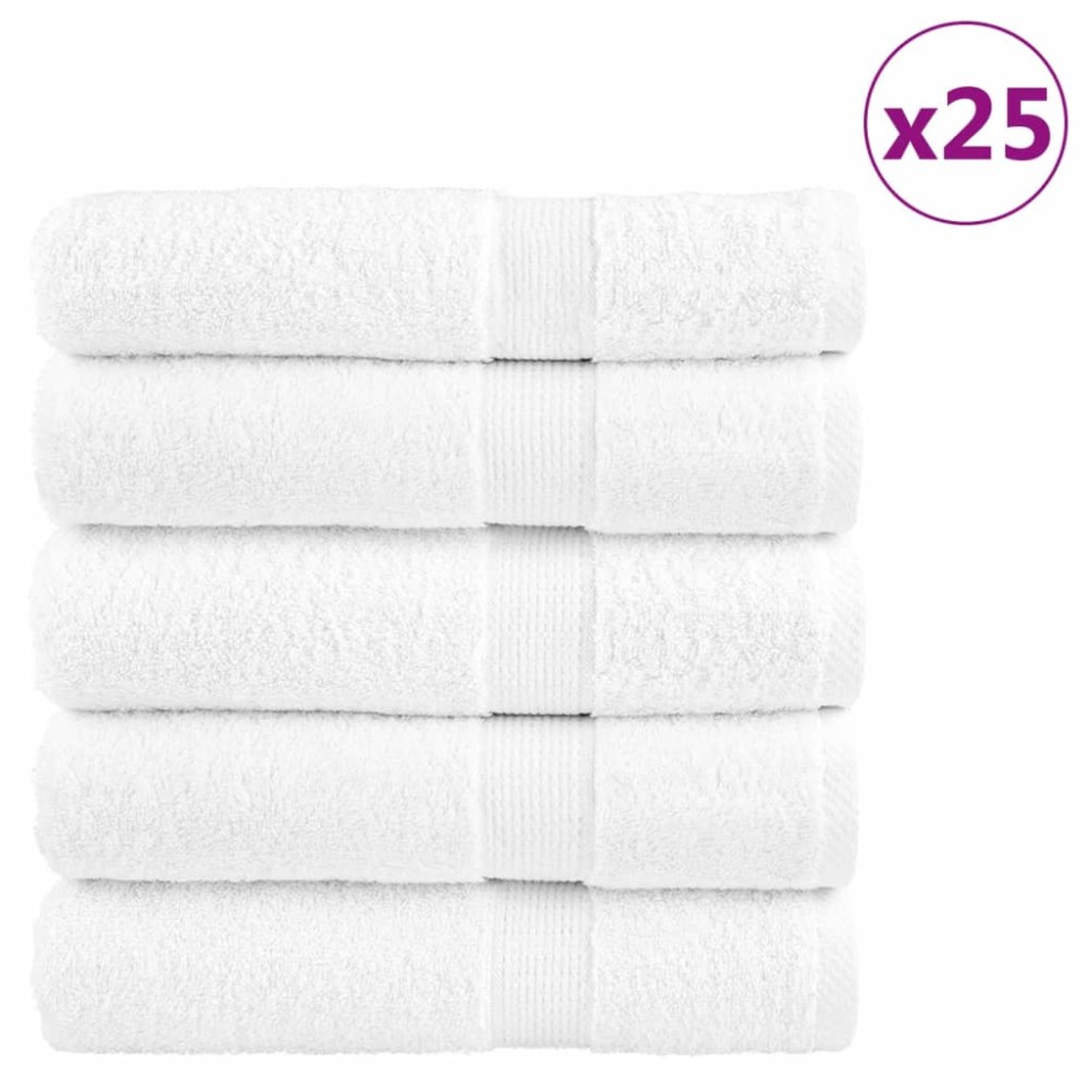 vidaXL Prosoape de baie premium SOLUND 25buc alb 100x150cm 600gsm