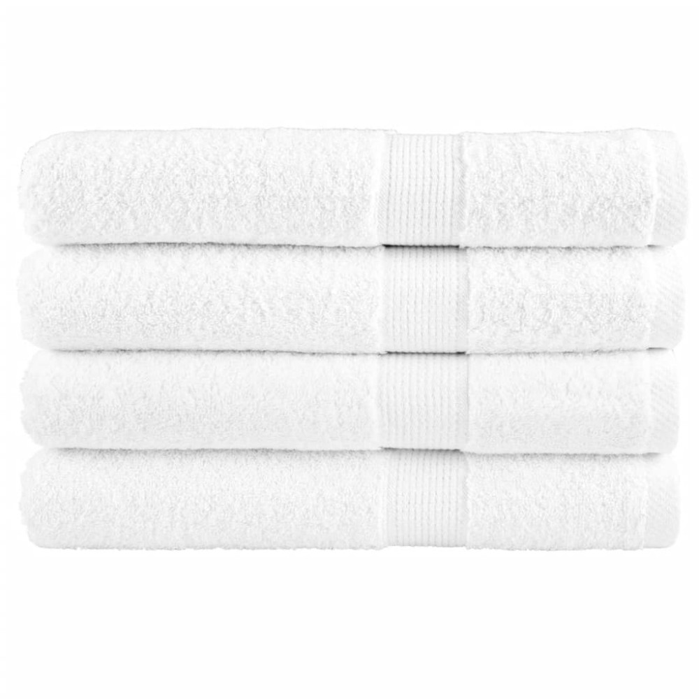 vidaXL Prosoape de saună premium SOLUND 4 buc alb 80x200cm 600gsm