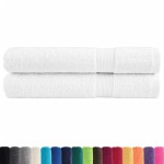 vidaXL Prosoape premium SOLUND 2 buc alb 100x200cm 600gsm vidaXL Prosoape premium SOLUND 2 buc alb 100x200cm 600gsm