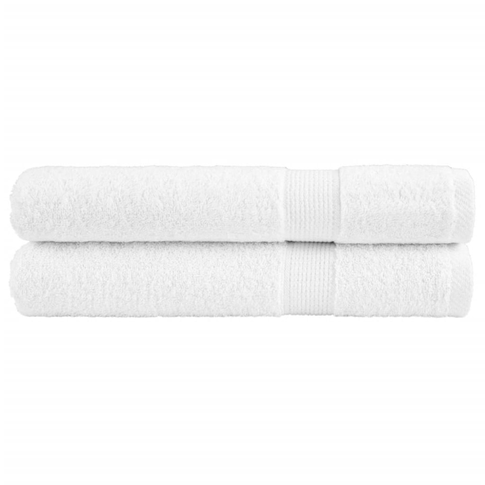 vidaXL Prosoape premium SOLUND 2 buc alb 100x200cm 600gsm
