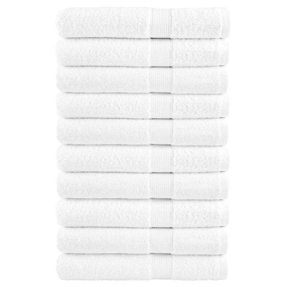 vidaXL Prosoape premium SOLUND 10buc alb 100x200cm 600gsm