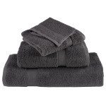 vidaXL Prosoape de baie 2 pcs Antracit 15 x 21 cm Bumbac vidaXL Prosoape de baie 2 pcs Antracit 15 x 21 cm Bumbac