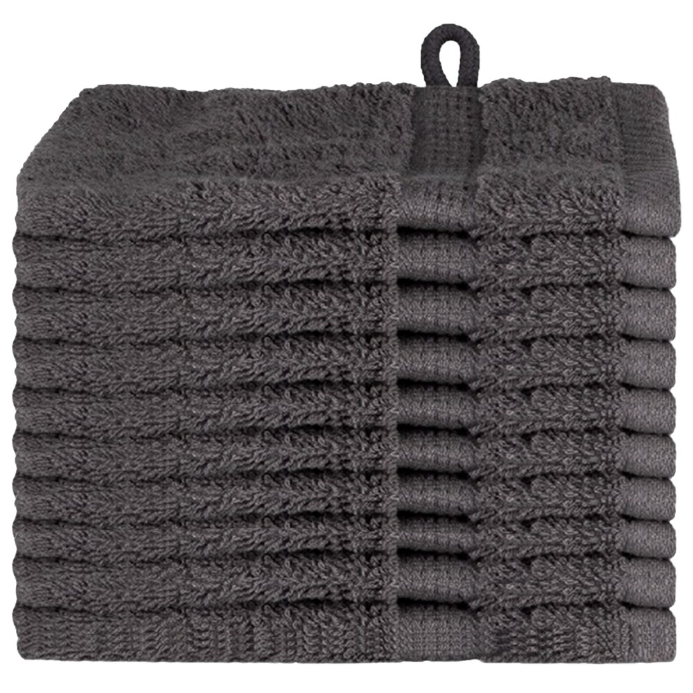 vidaXL Prosoape de baie 10 pcs Antracit 15 x 21 cm Bumbac