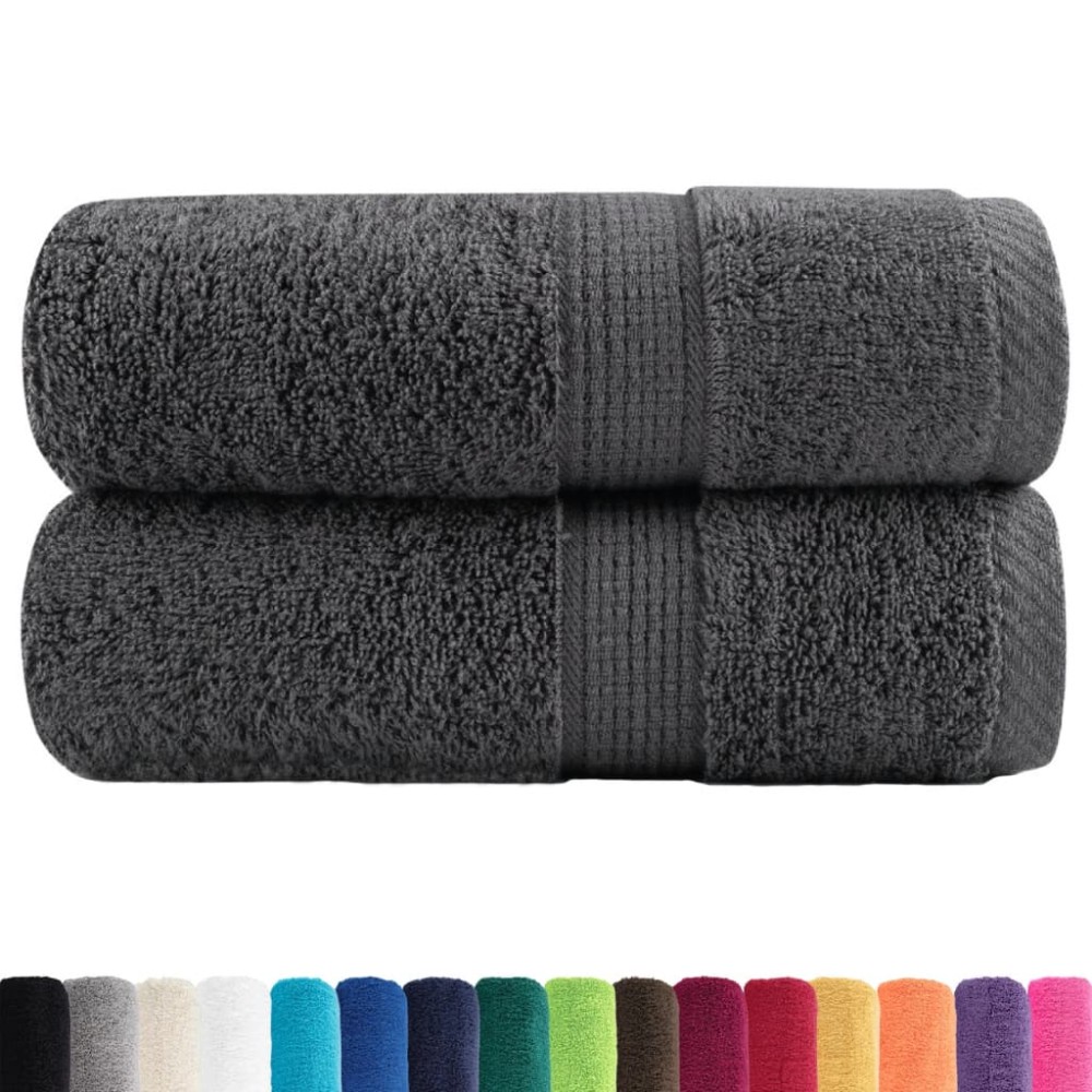 vidaXL Prosoape de baie premium SOLUND, 2 buc., antracit, 30x30 cm, 600 g/m²